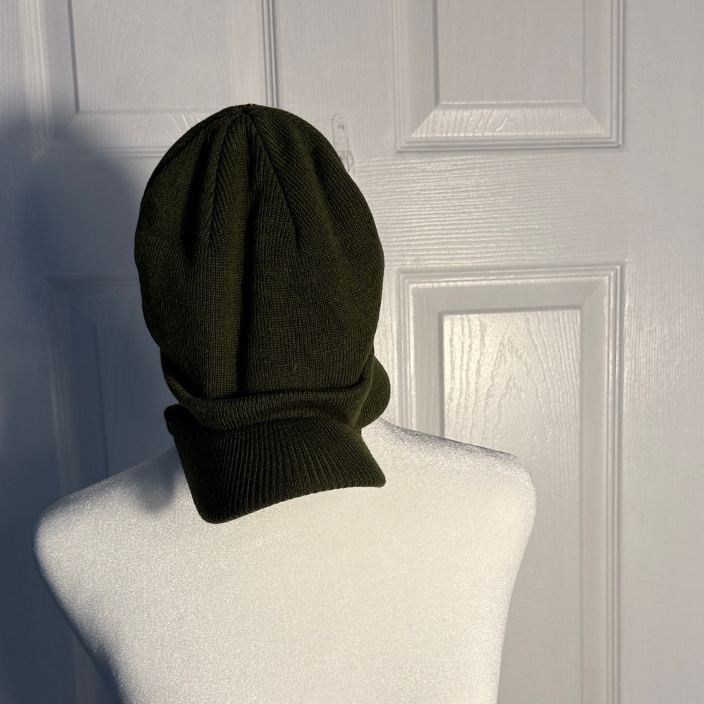 Olive Green Knit Beanie Hat